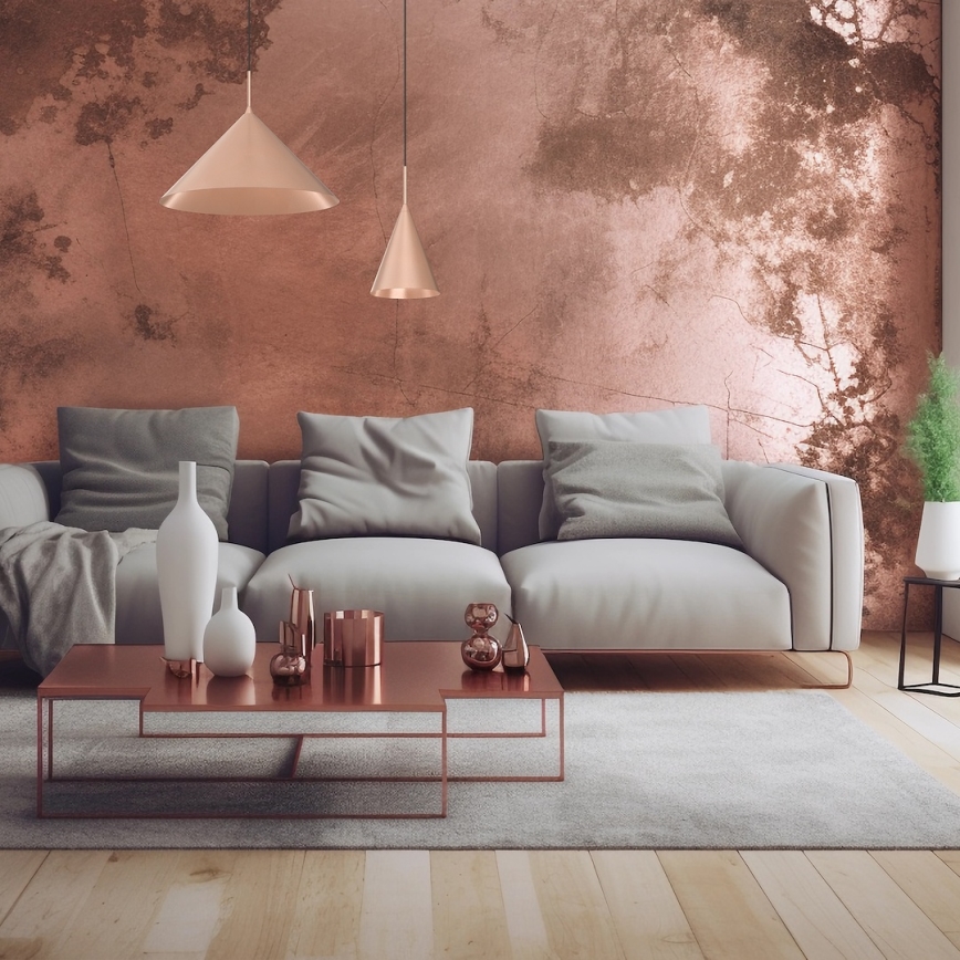 Pakaramā lustra CAPITAL 1xGX53/15W/230V Ø 46 cm rožu zelts