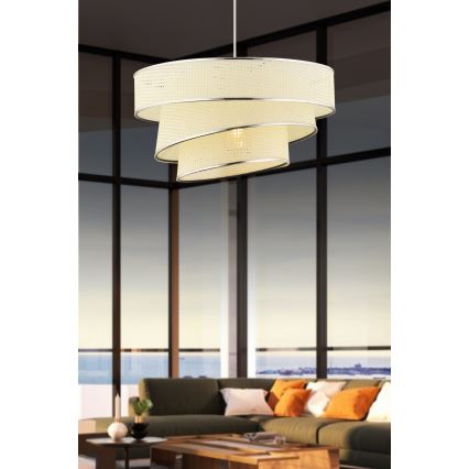 Pakaramā lustra COUPER 1xE27/60W/230V balta/spīdīgs hroms