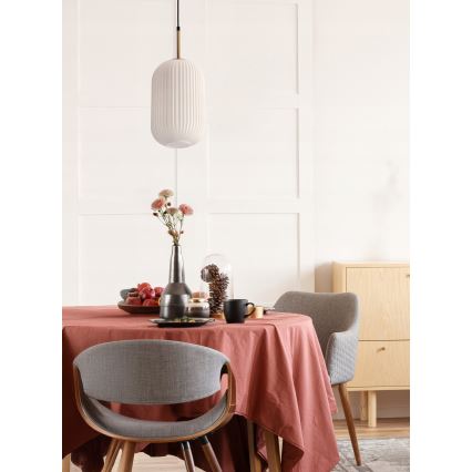 Pakaramā lustra CRESTO ar vadu 1xE27/40W/230V balta/zelta