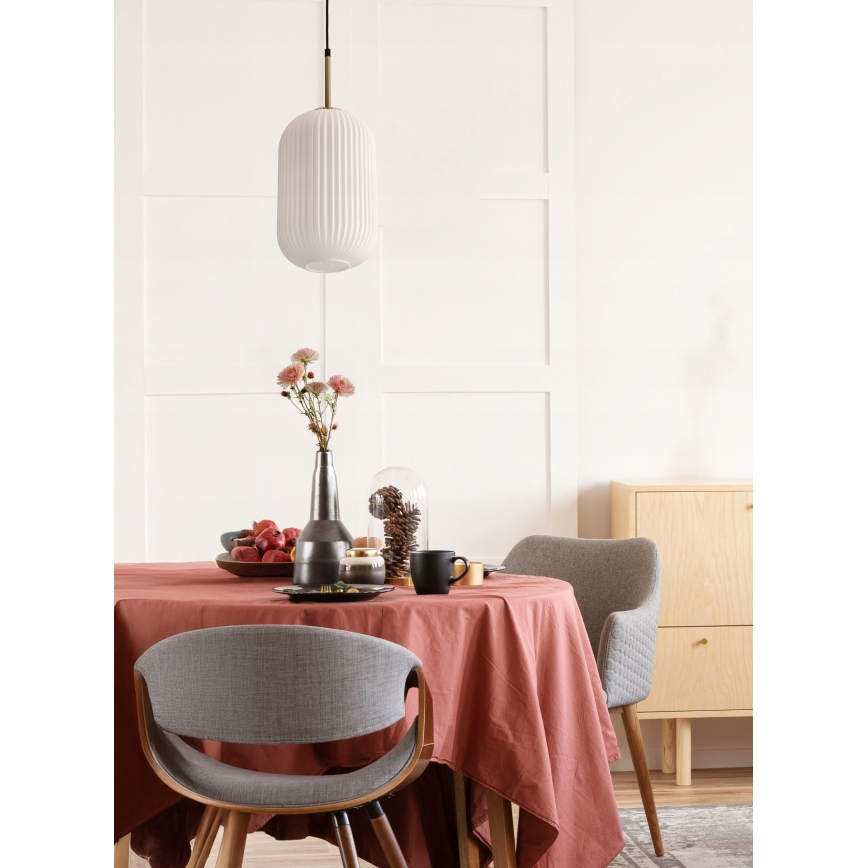 Pakaramā lustra CRESTO ar vadu 1xE27/40W/230V balta/zelta