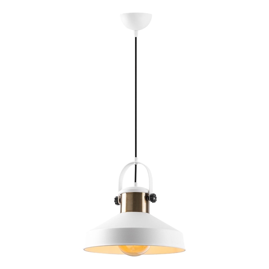 Pakaramā lustra DODO uz vada 1xE27/40W/230V, balta/bronzas apdare