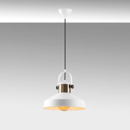 Pakaramā lustra DODO uz vada 1xE27/40W/230V, balta/bronzas apdare