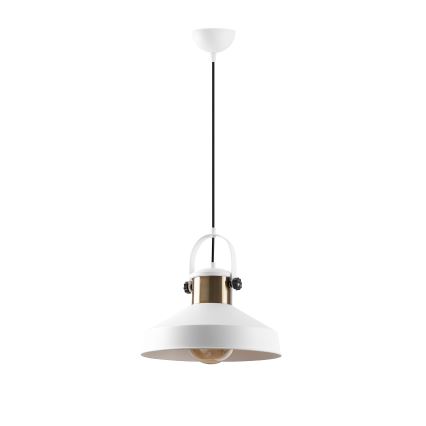 Pakaramā lustra DODO uz vada 1xE27/40W/230V, balta/bronzas apdare