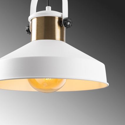 Pakaramā lustra DODO uz vada 1xE27/40W/230V, balta/bronzas apdare