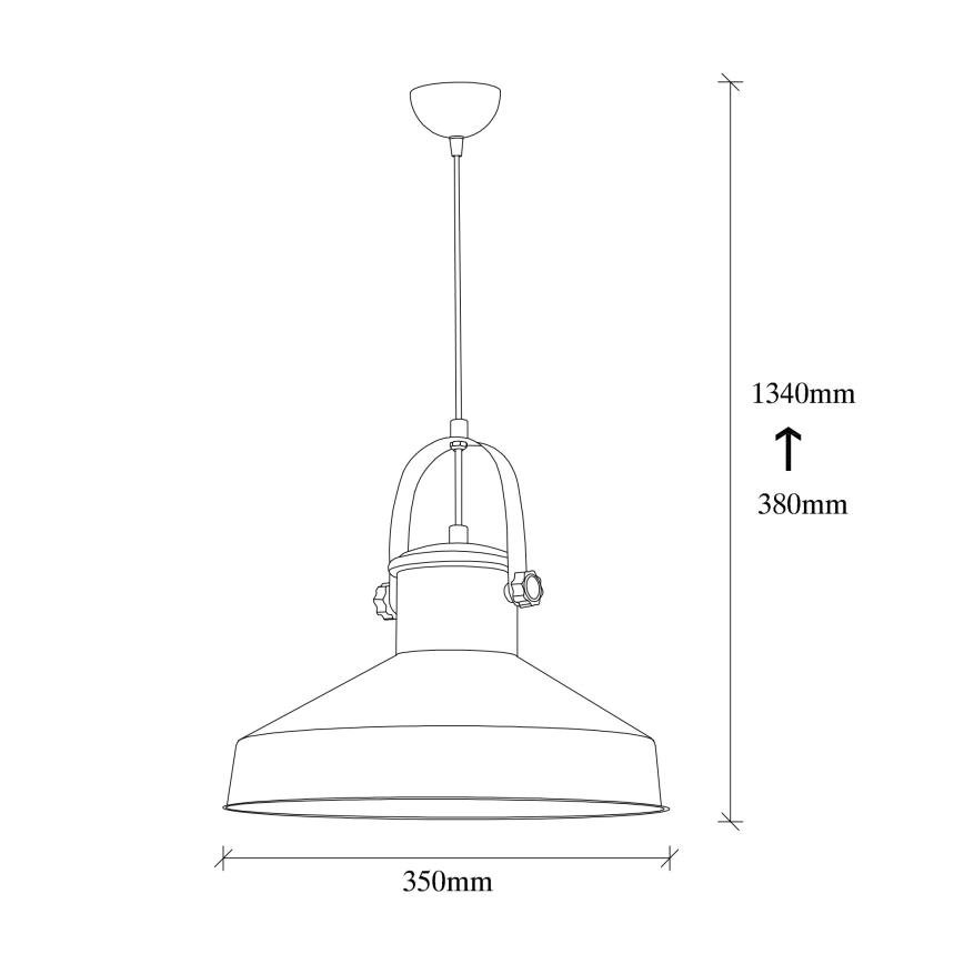 Pakaramā lustra DODO uz vada 1xE27/40W/230V, balta/bronzas apdare