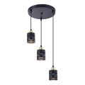 Pakaramā lustra ELEN uz kabeļa 3xE27/35W/230V Ø 29 cm melna/zelta