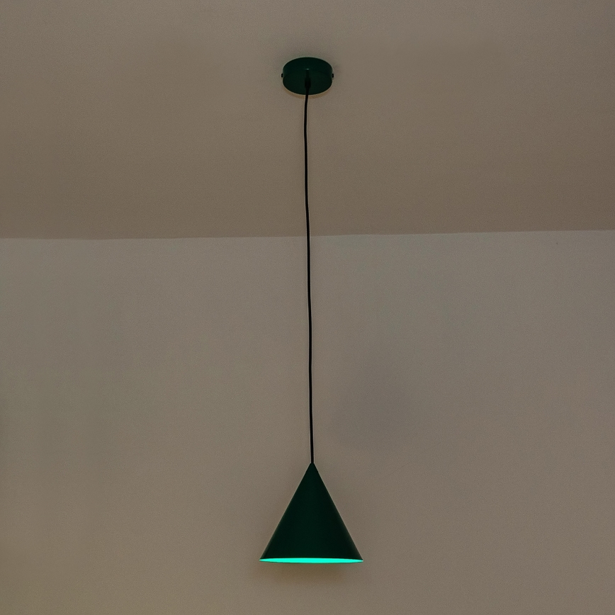 Pakaramā lustra ETNA II uz vada 1xE27/15W/230V Ø 18,5 cm zaļa