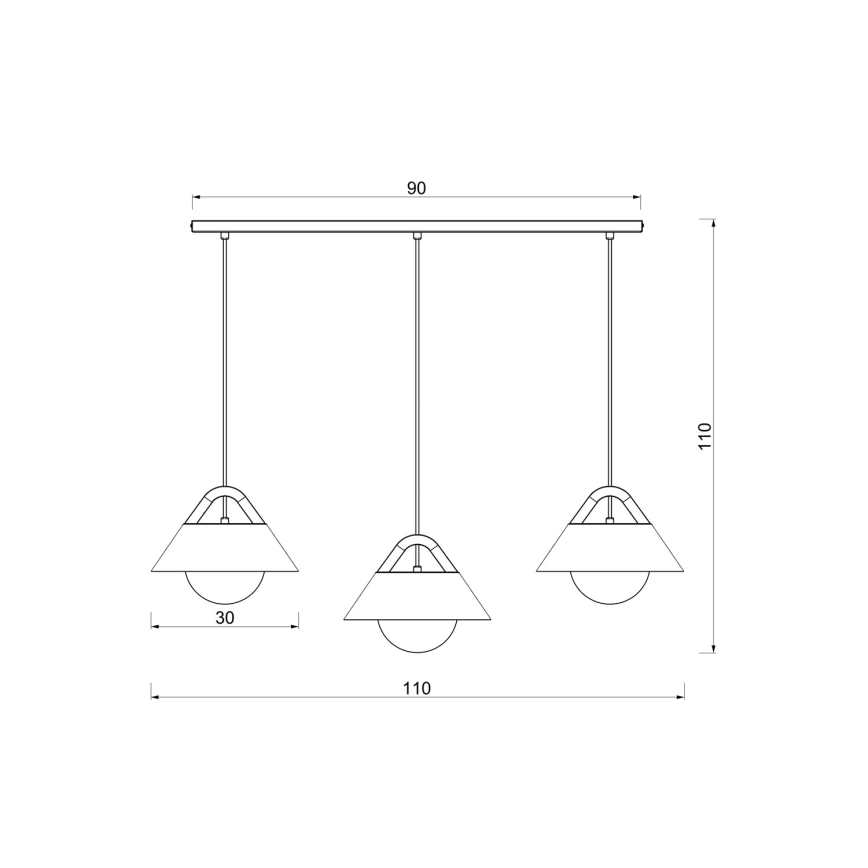 Pakaramā lustra FUNDA uz vada 3xE27/15W/230V krēmkrāsā