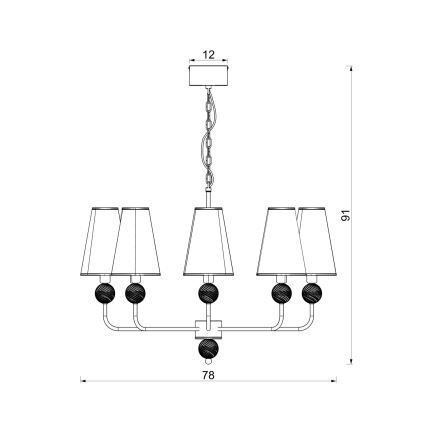 Pakaramā lustra GRENADA ar ķēdi 6xE14/15W/230V pelēka