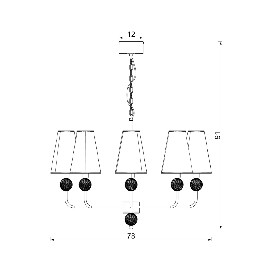 Pakaramā lustra GRENADA ar ķēdi 6xE14/15W/230V pelēka