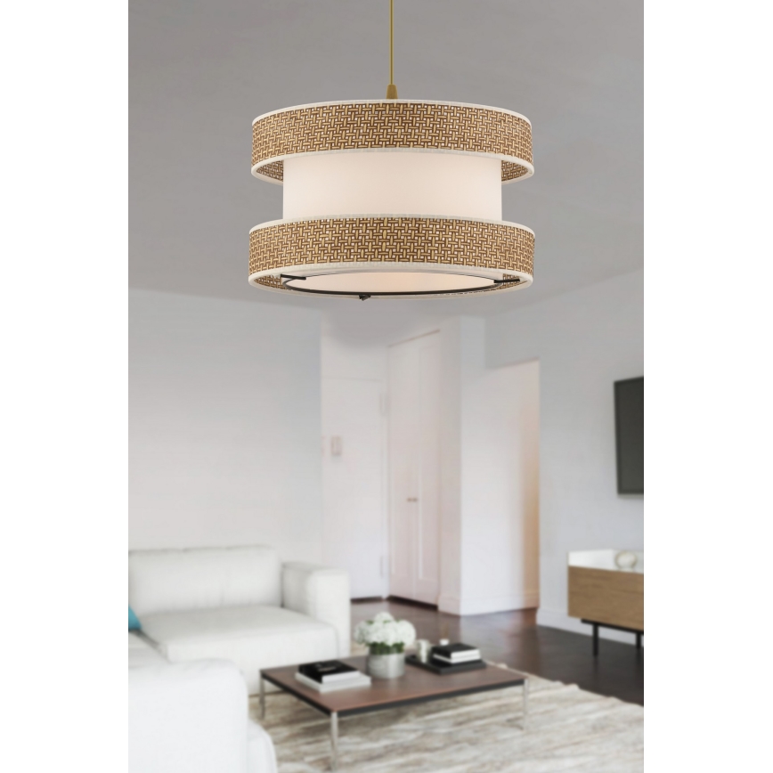 Pakaramā lustra HALO ar vadu 1xE27/60W/230V krēmkrāsaina/bēša