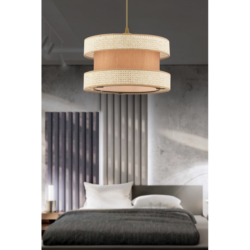 Pakaramā lustra HALO uz troses 1xE27/60W/230V, bēša/krēmkrāsas