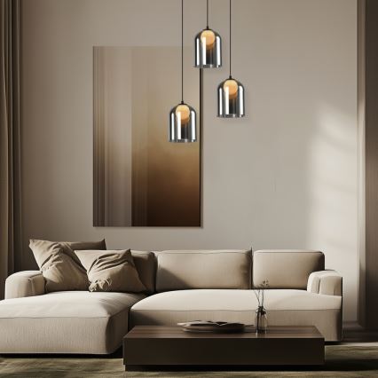 Pakaramā lustra KLEA uz troses 1xG9/15W/230V dūmakaina melna