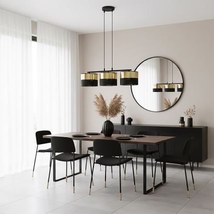 Pakaramā lustra LUX 3xE27/15W/230V melna/zelta