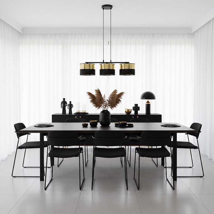 Pakaramā lustra LUX 3xE27/15W/230V melna/zelta