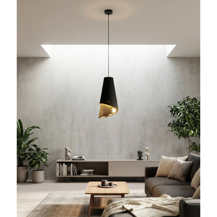 Pakaramā lustra MODA 1xE27/15W/230V melna/zelta