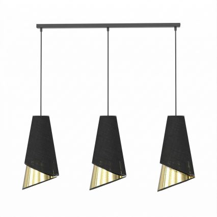 Pakaramā lustra MODA 3xE27/15W/230V melna/zelta