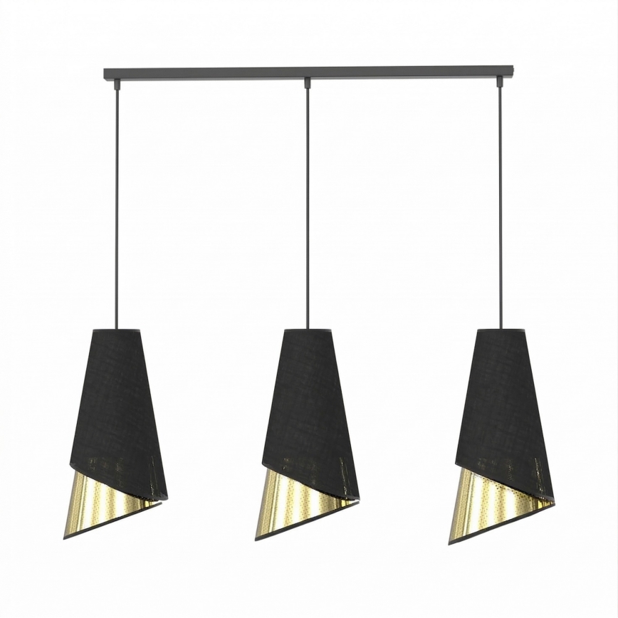 Pakaramā lustra MODA 3xE27/15W/230V melna/zelta