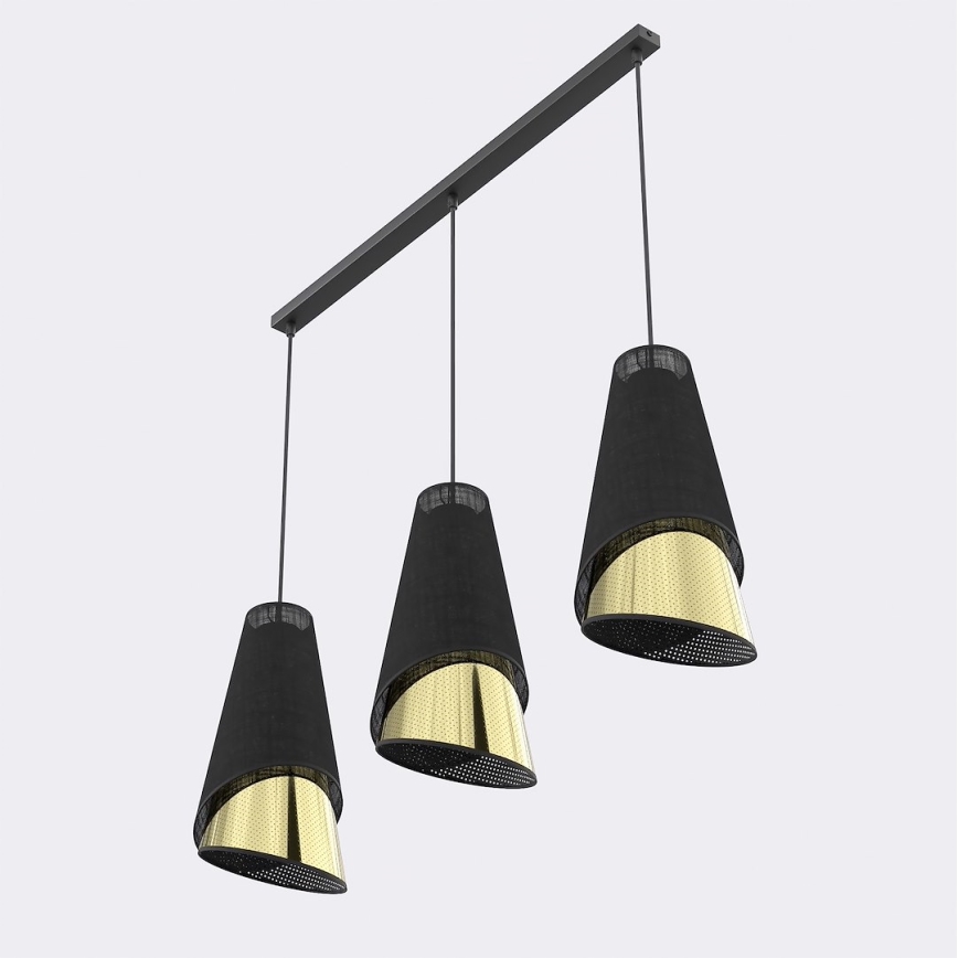 Pakaramā lustra MODA 3xE27/15W/230V melna/zelta