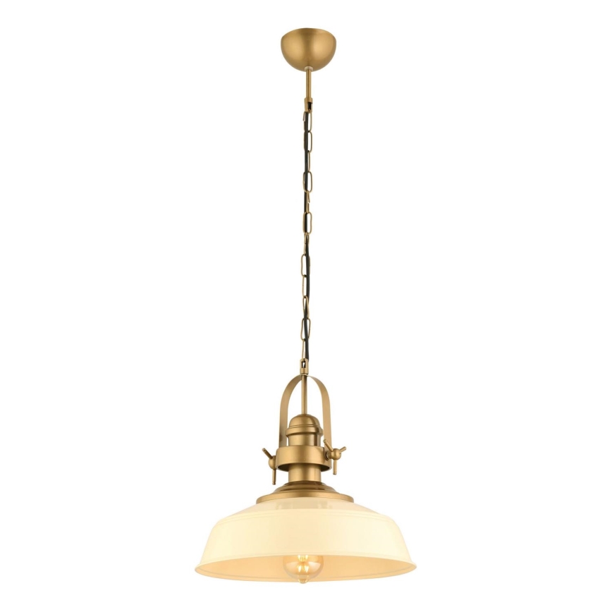 Pakaramā lustra MONZA ar vadu 1xE27/40W/230V Ø 35 cm krēmkrāsā/bronzas tonī