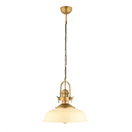 Pakaramā lustra MONZA ar vadu 1xE27/40W/230V Ø 35 cm krēmkrāsā/bronzas tonī