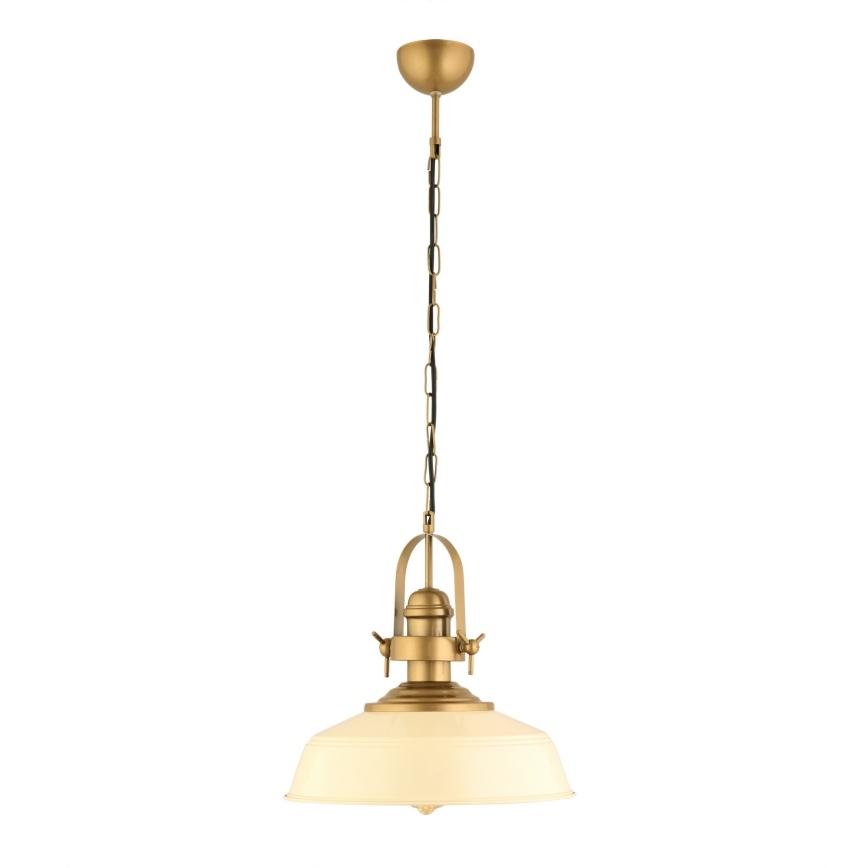 Pakaramā lustra MONZA ar vadu 1xE27/40W/230V Ø 35 cm krēmkrāsā/bronzas tonī