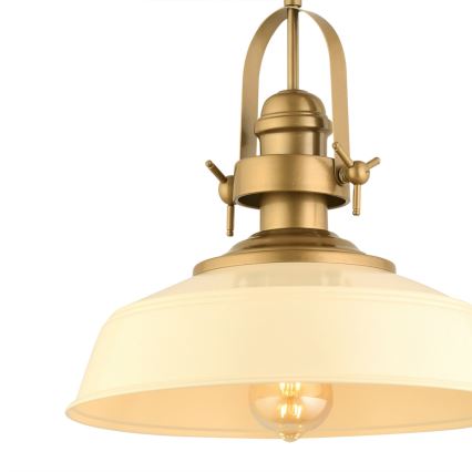 Pakaramā lustra MONZA ar vadu 1xE27/40W/230V Ø 35 cm krēmkrāsā/bronzas tonī