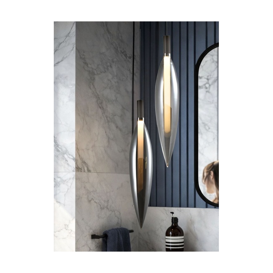 Pakaramā lustra NORDIC ar vadu 1xG9/5W/230V, melna hroma apdare