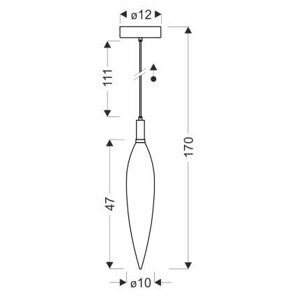 Pakaramā lustra NORDIC ar vadu 1xG9/5W/230V, melna hroma apdare
