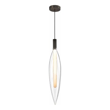 Pakaramā lustra NORDIC uz stieples 1xG9/5W/230V melna/caurspīdīga