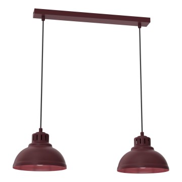 Pakaramā lustra SVEN ar vadu, 2xE27/15W/230V, burgundijas sarkana
