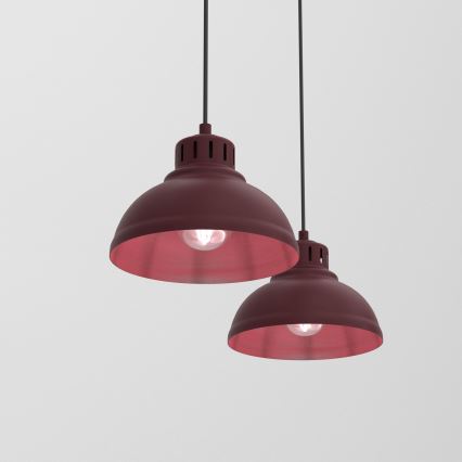 Pakaramā lustra SVEN ar vadu, 2xE27/15W/230V, burgundijas sarkana