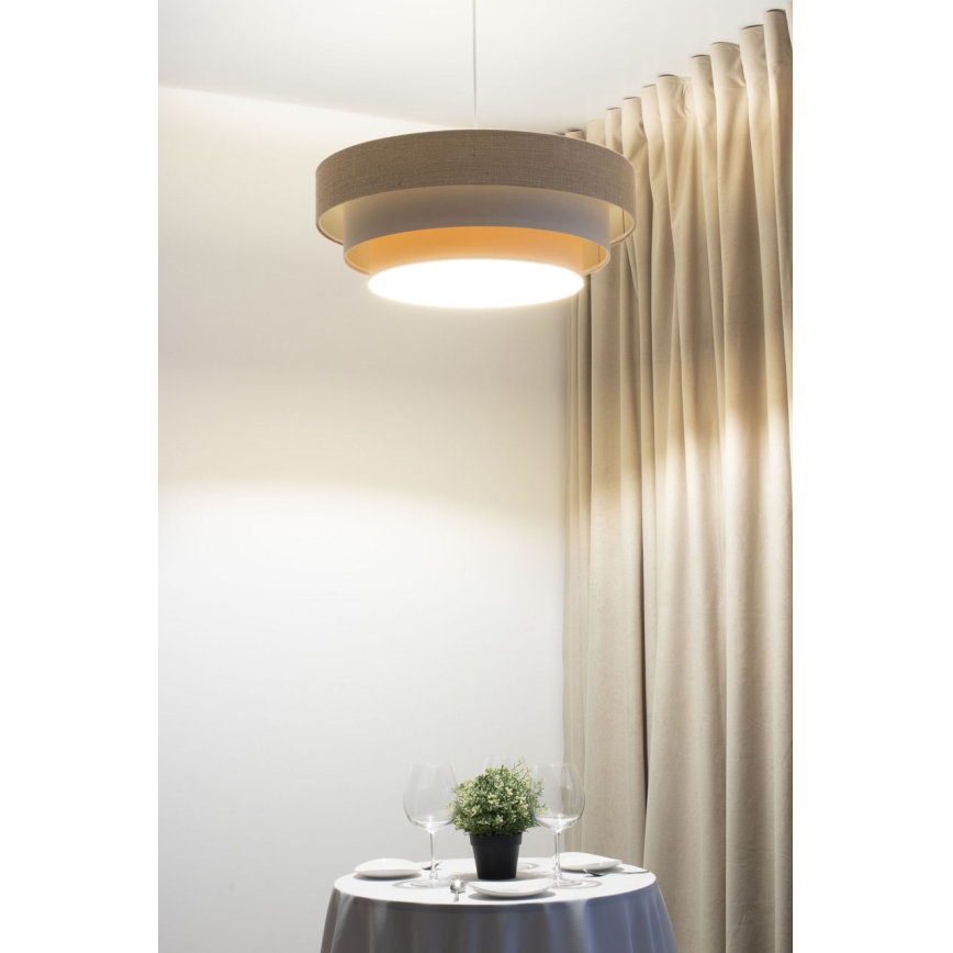 Pakaramā lustra TRINITI ar vadu 1xE27/60W/230V Ø 40 cm, bēša/krēmīga
