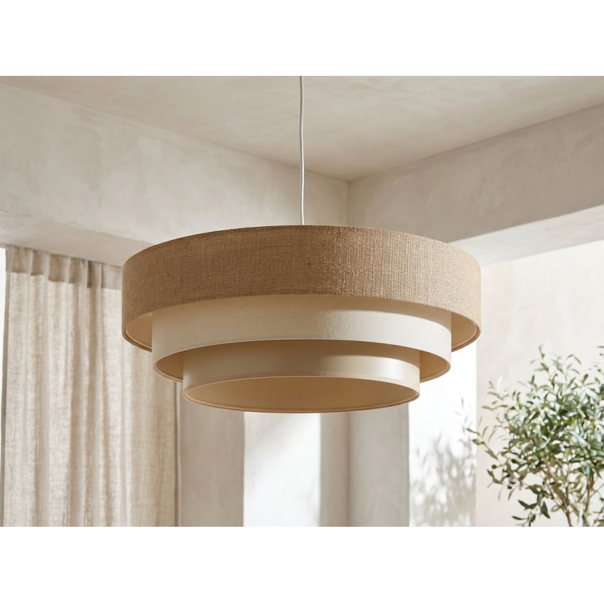 Pakaramā lustra TRINITI ar vadu 1xE27/60W/230V Ø 40 cm, bēša/krēmīga