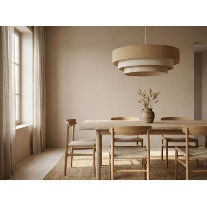 Pakaramā lustra TRINITI ar vadu 1xE27/60W/230V Ø 40 cm, bēša/krēmīga