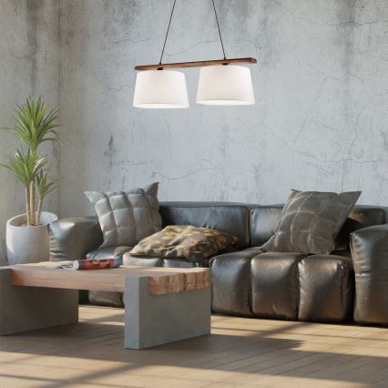 Pakaramā lustra uz kabeļa AIDA 2xE27/60W/230V diam. 35 cm ozols/valrieksts