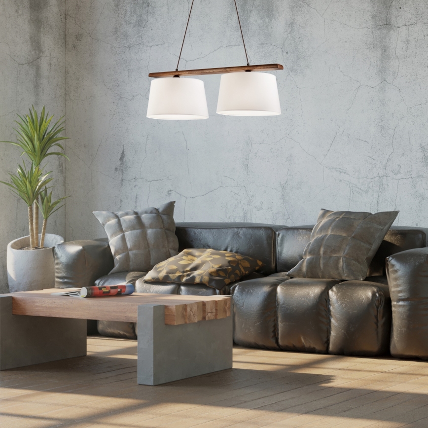 Pakaramā lustra uz kabeļa AIDA 2xE27/60W/230V diam. 35 cm ozols/valrieksts