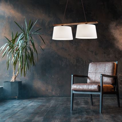 Pakaramā lustra uz kabeļa AIDA 2xE27/60W/230V diam. 35 cm ozols/valrieksts