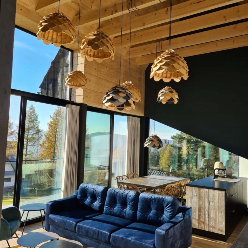 Pakaramā lustra uz kabeļa BURGO 1xE27/60W/230V Ø 50 cm