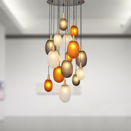 Pakaramā lustra uz kabeļa CACTUS 16xG9/5W/230V vara/pelēks/balts