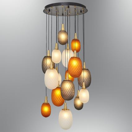 Pakaramā lustra uz kabeļa CACTUS 16xG9/5W/230V vara/pelēks/balts