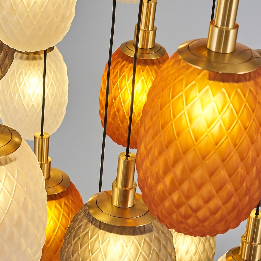 Pakaramā lustra uz kabeļa CACTUS 16xG9/5W/230V vara/pelēks/balts