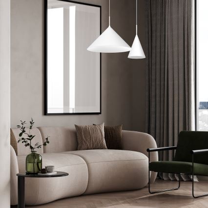 Pakaramā lustra uz kabeļa CAPITAL 1xGX53/15W/230V Ø 46 cm balta