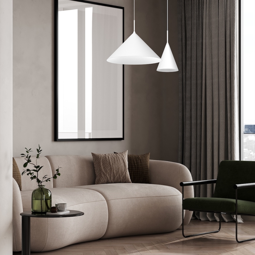 Pakaramā lustra uz kabeļa CAPITAL 1xGX53/15W/230V Ø 46 cm balta