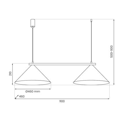 Pakaramā lustra uz kabeļa CAPITAL 2xGX53/15W/230V bēša