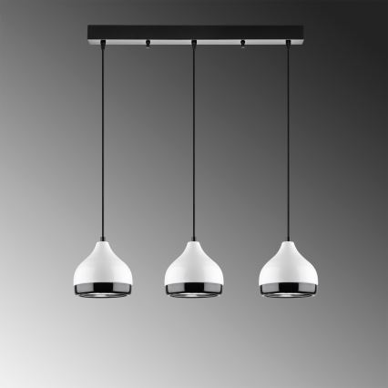 Pakaramā lustra uz kabeļa YILDO 3xE27/40W/230V balta/melna