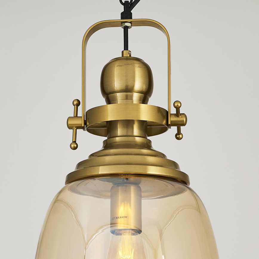 Pakaramā lustra uz ķēdes BOTTLE, 1xE27/40W/230V, zelta