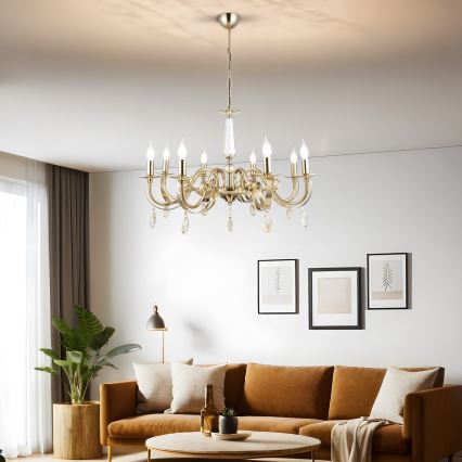 Pakaramā lustra uz ķēdes CASTRO 8xE14/40W/230V zelta