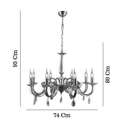 Pakaramā lustra uz ķēdes CASTRO 8xE14/40W/230V zelta
