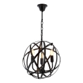Pakaramā lustra uz ķēdes IRONBALL 3xE27/40W/230V melna